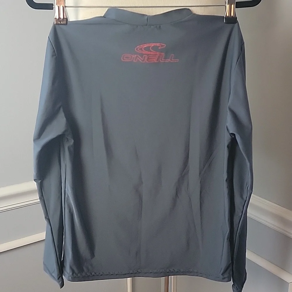 O'NEILL Unisex Gray UV Protection Long‎ Sleeve Rash Guard Activewear Beach Shirt